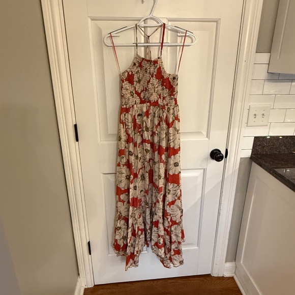 Free People Heatwave Printed Maxi Dress in Sunset Combo Red Floral 45180 - Picture 4 of 13